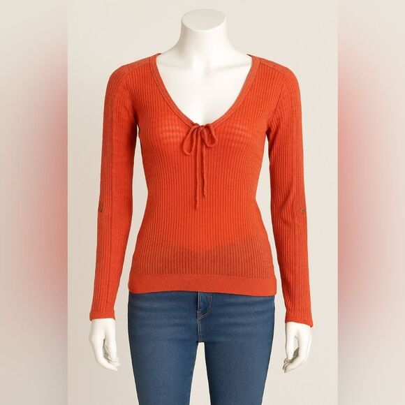 Armani Exchange Coral V-Neck Sweater Top Size Small — Send Me an Offer! - Picture 1 of 7